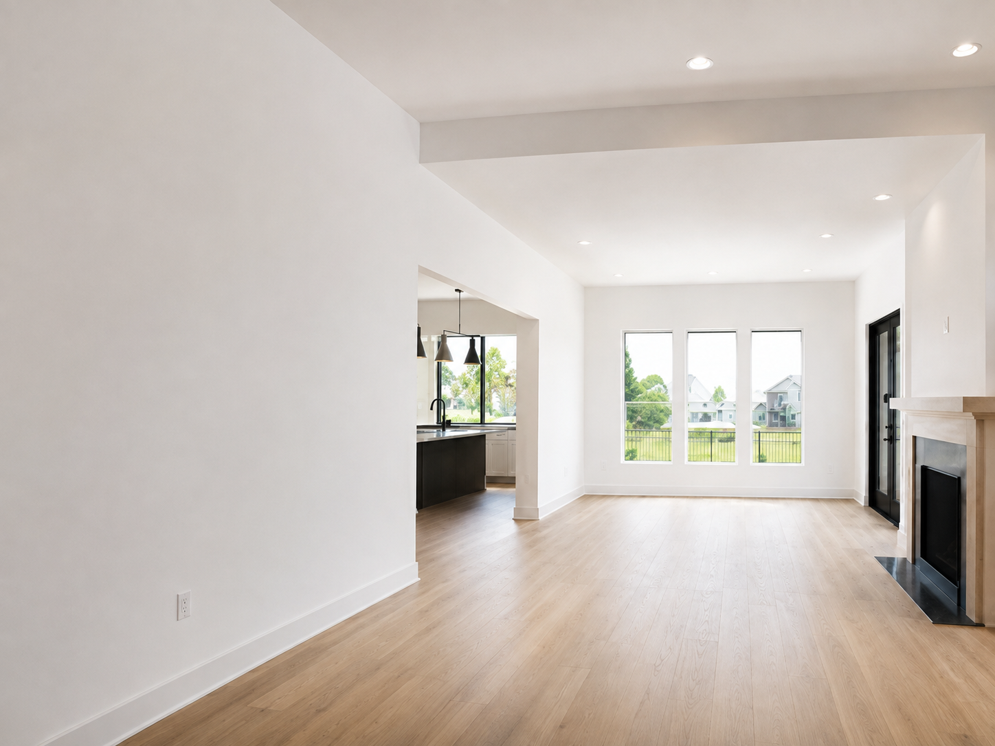 Level 5 smooth-wall drywall finish in a completed Leola Construction home.